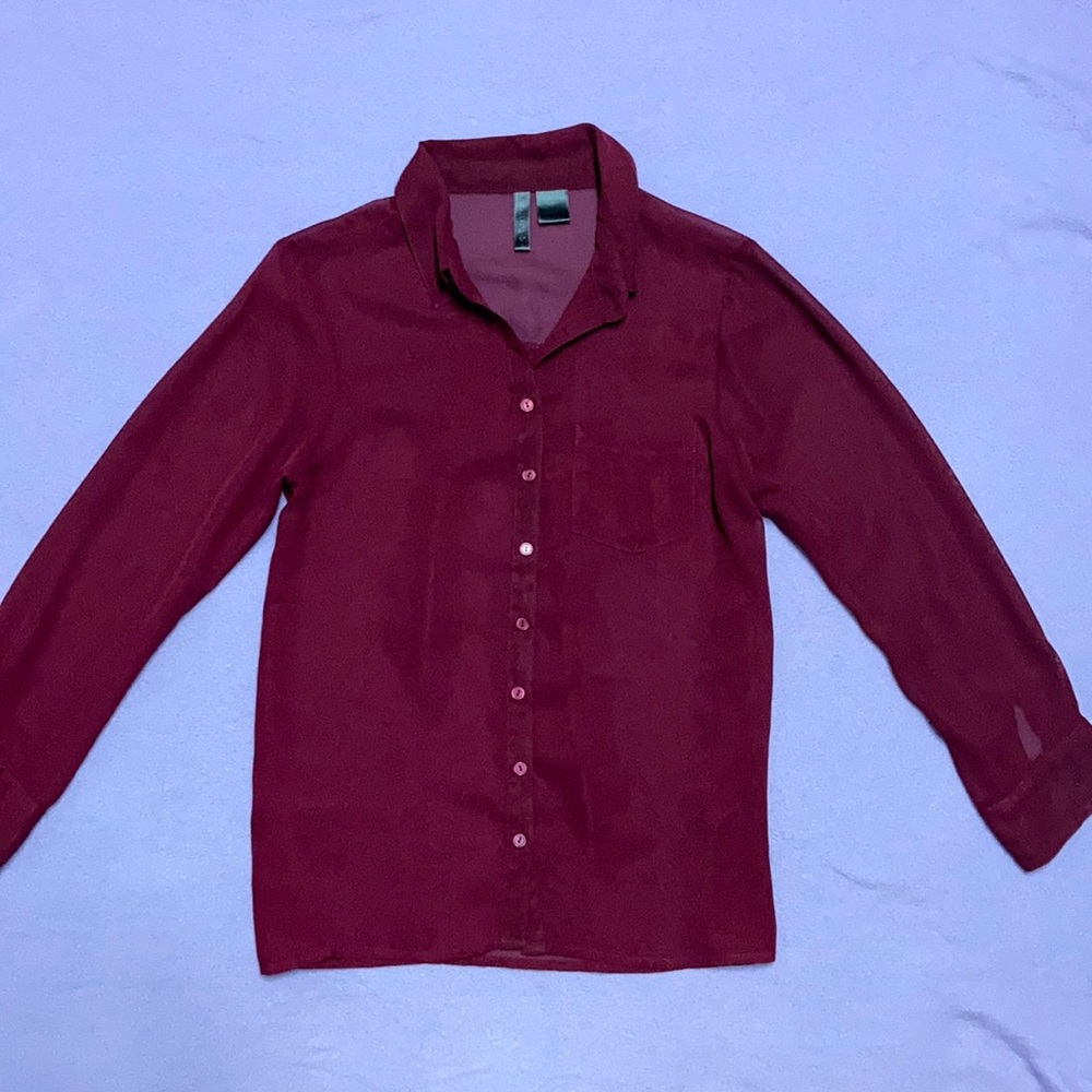 Maroon Button Down Shirt (NEW)